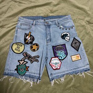 Godspeed Premium Denim Shorts – Patchwork Design – Men’s Size 38 – Streetwear